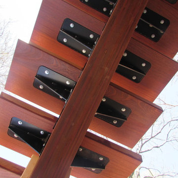Raised deck and floating stairway