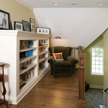Reading Nook at Top of White Oak Millmade Staircase