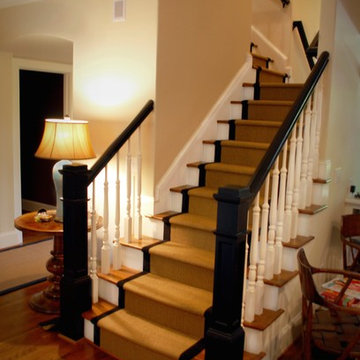 Rear Staircase - Custom Foyer Rug & Stair Runner -