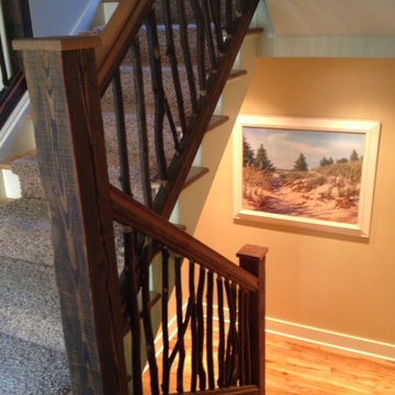 Reclaimed Heart Pine and Hickory Railing