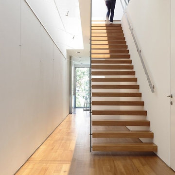 Red Oak Floating Staircase