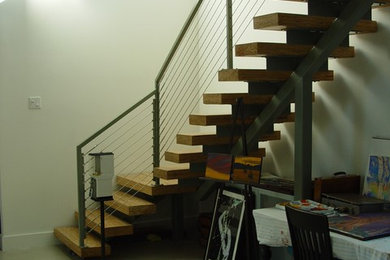 Example of a trendy staircase design in Austin