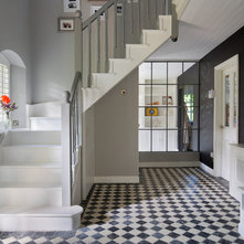 Transitional Staircase by TileStyle