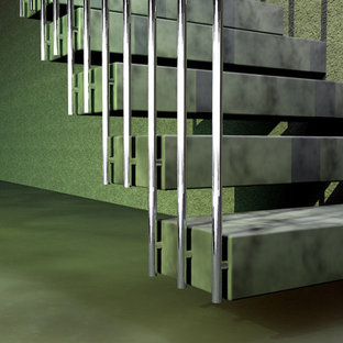 Riverview private house interior st.st. and marble floating staircase 3D drawing