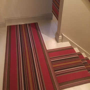 Roger Oates Chatham Turkey Red stair runner carpet to