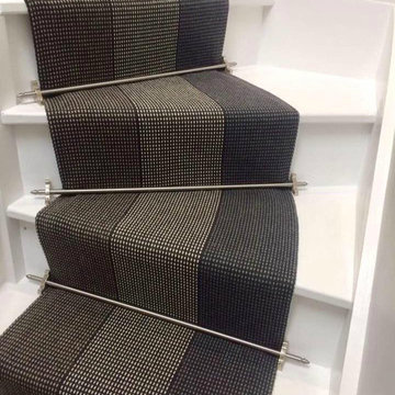Roger Oates Stair Runner with Premier Stair Rods in Satin Chrome Finish