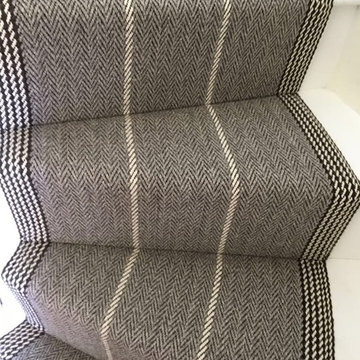 Roger Oates Swanson Light Grey stair runner carpet in