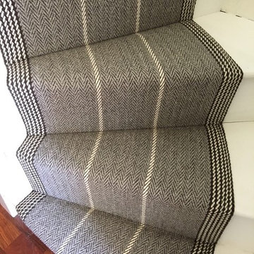Roger Oates Swanson Light Grey stair runner carpet in