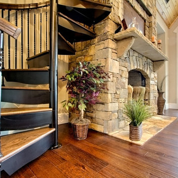 Rustic Forged Iron Spiral Staircase
