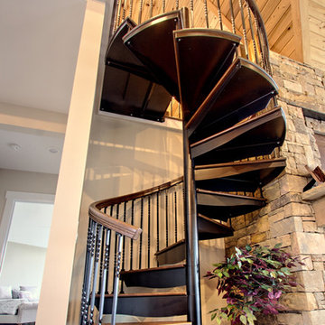 Rustic Forged Iron Spiral Staircase