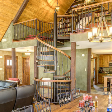 Rustic Loft Spiral Staircase