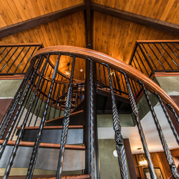 Rustic Loft Spiral Staircase