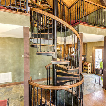 Rustic Loft Spiral Staircase