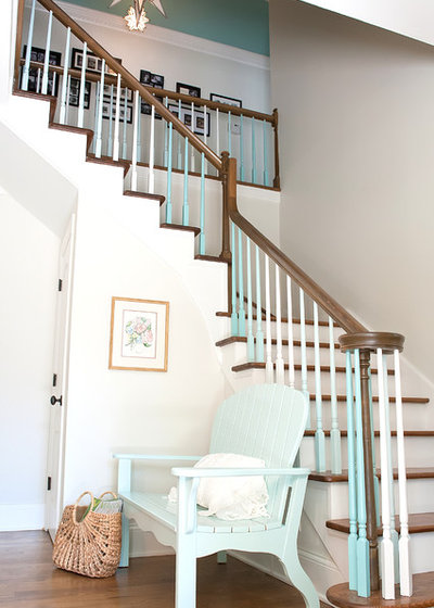 Beach Style Staircase by Kristie Barnett, The Decorologist