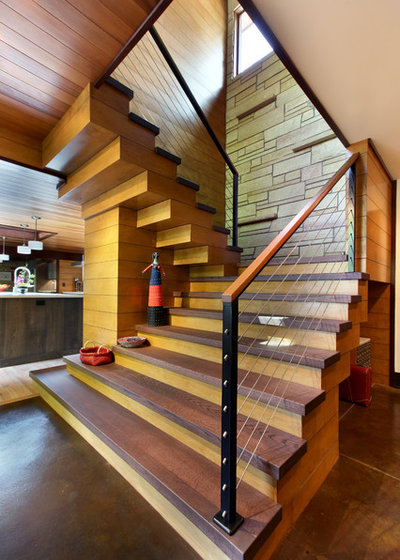 Rustic Staircase by Scott Christopher Homes