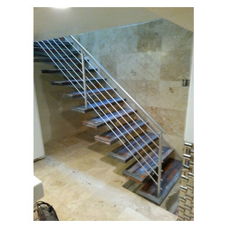 Single Stringer, Open Riser, Steel Stairs - Modern - Staircase ...