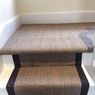 Sisal Carpet to Stairs with Black Border