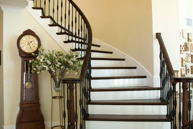 タンパにあるトランジショナルスタイルのおしゃれな階段の写真