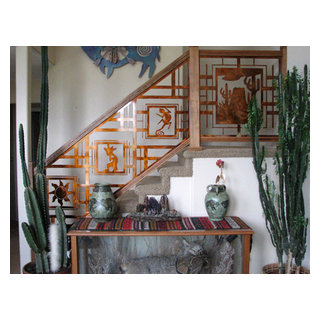 Southwestern Stair Railing in Translucent Copper - Contemporary ...
