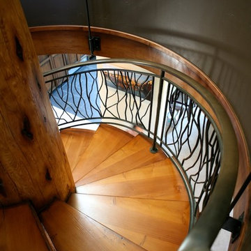 Spiral Staircase with Custom Bronze Railing