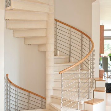 Spiral to Staircase to Wine Cellar