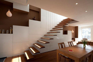Minimalist floating staircase photo in New York