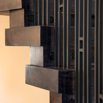 Stacked Blocks Style Curved Stair