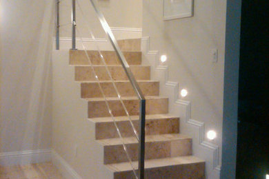 Stainless steel and acrylic stair rail
