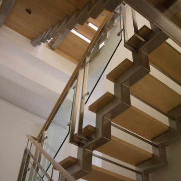 Stainless steel and glass stair system
