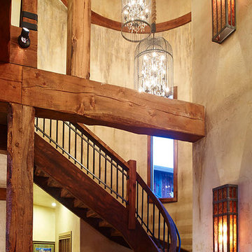 Stainless Steel and Wood Staircase