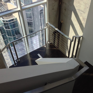 Stainless Steel Cable Railing - Rectangle Tube Top with Square Posts
