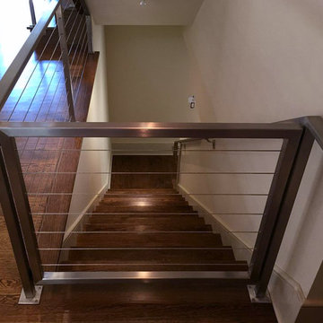 Stainless Steel Cable Railing - Rectangle Tube Top with Square Posts