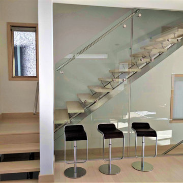 Stainless Steel Double Stringer Staircase