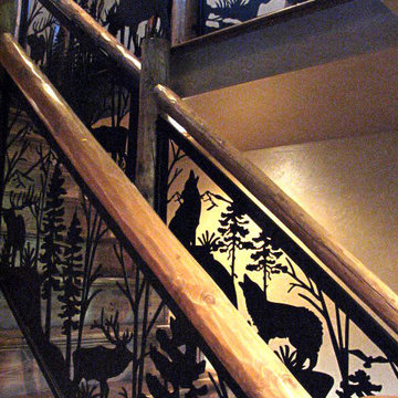 Stair & Balcony Railing with Forest Animals