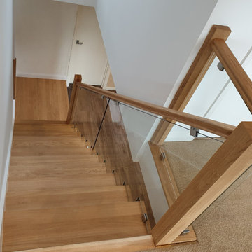 Stair conversion to Oak and glass