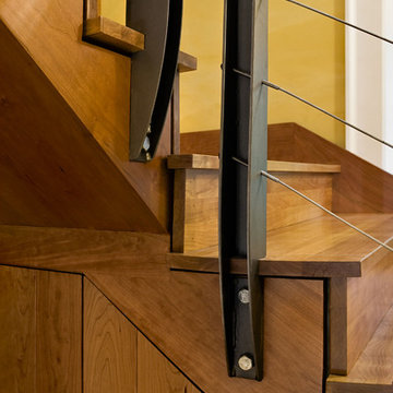 Stair detail with custom cable rails