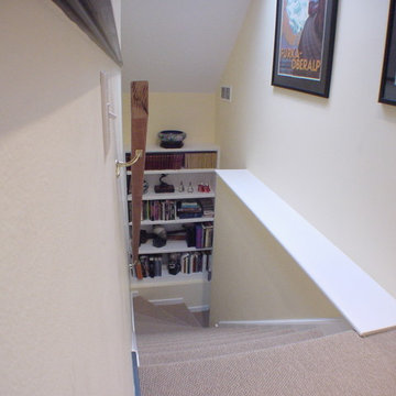 stair ledge and bookcase