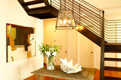 Inspiration for a modern staircase remodel in Denver