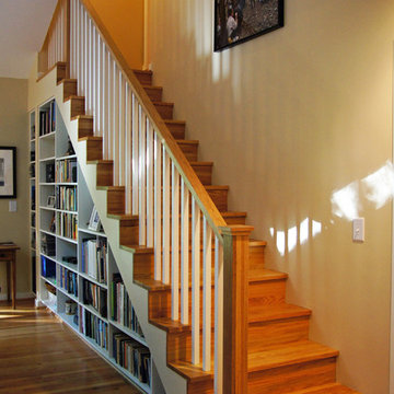 Staircase and bookshelves