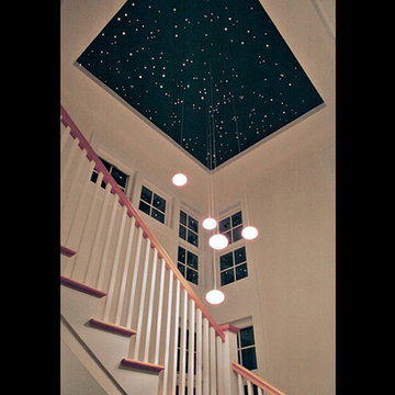 Staircase and night sky