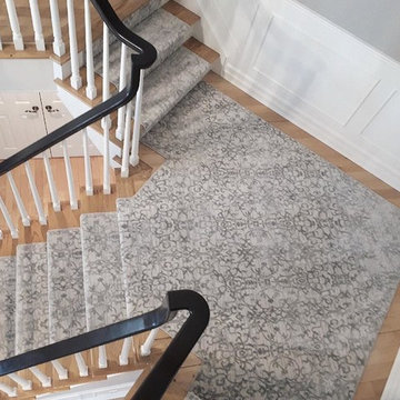 Staircase Carpet Runner & White Oak Hardwood