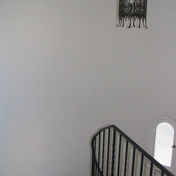Staircase Handpainted on Faux Wall. (BEFORE).