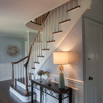 Staircase-new niche for vase and curved panel work - Cranford