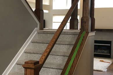 Staircase railing install