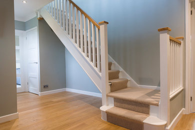 Staircase renovation with painted spindles. Weymouth