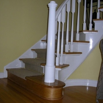 Staircase Renovation: wood treads with carpet runner