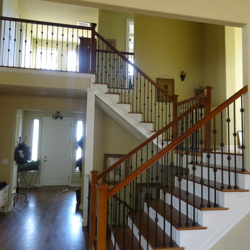 Staircase toned and refinished darker