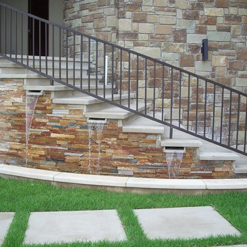 Staircase water feature with Pencil Brick