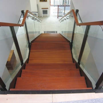 Staircase with Glass Rises