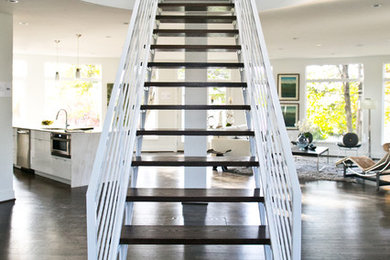 Inspiration for a contemporary wooden straight open staircase remodel in Baltimore